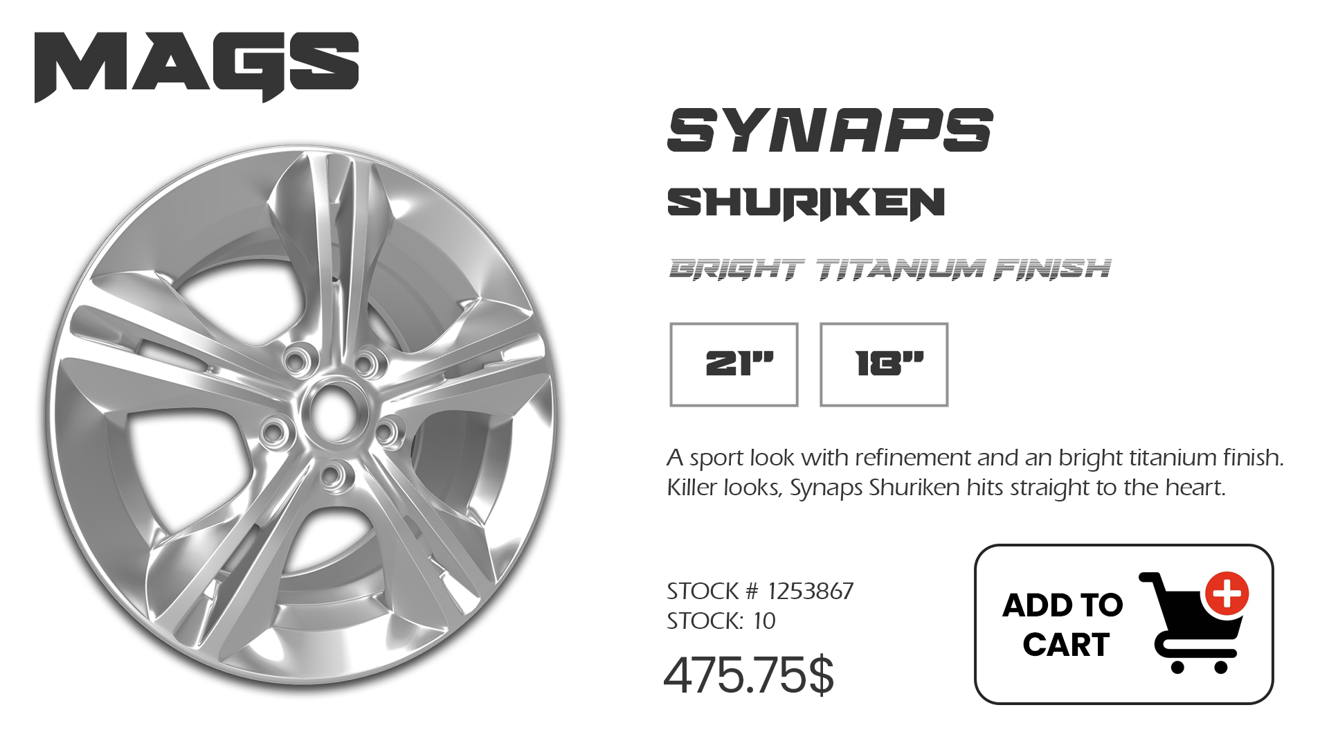 SYNAPS SHURIKEN — bright titanium finish