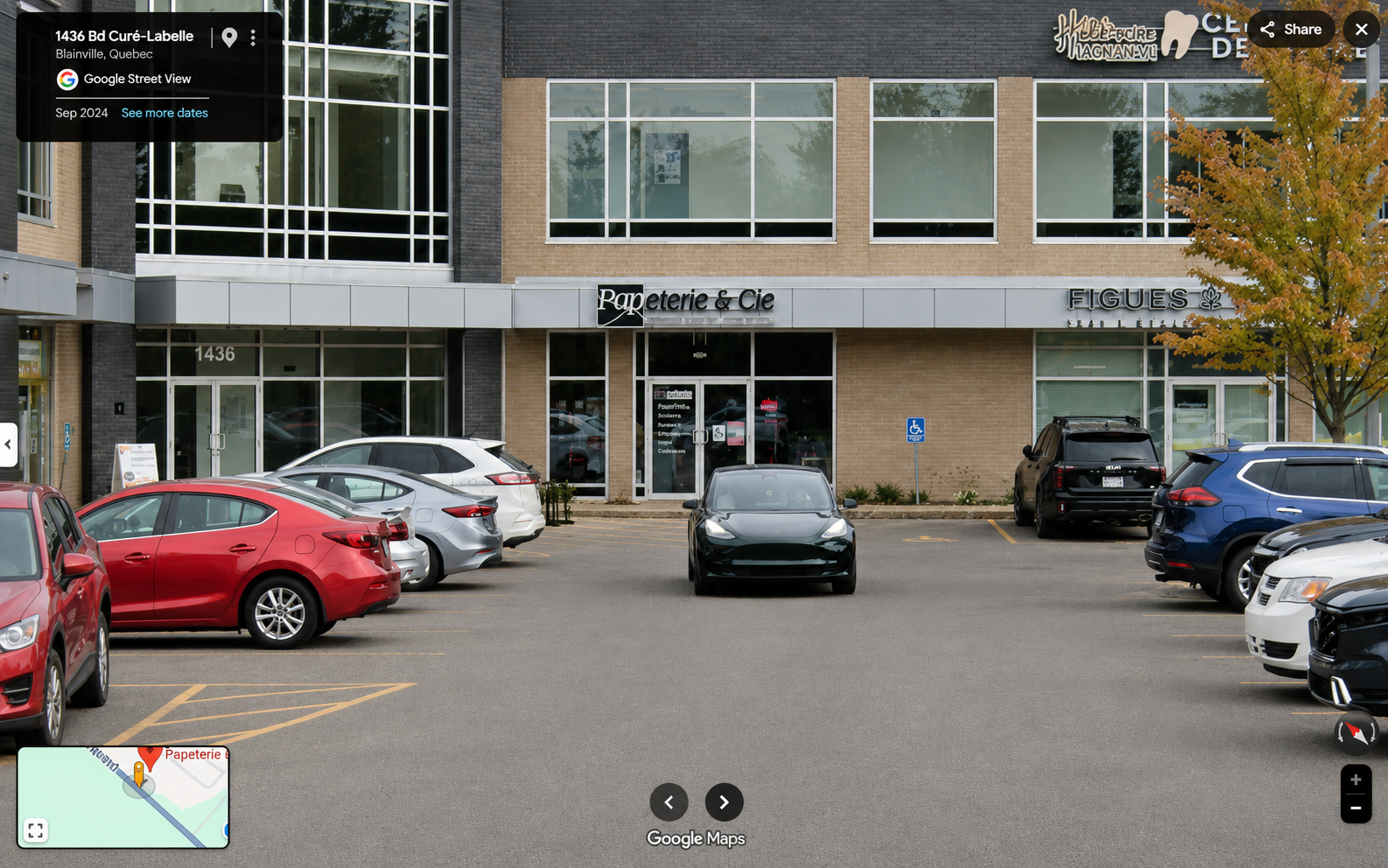 Vue Street View de la devanture Papeterie & Cie